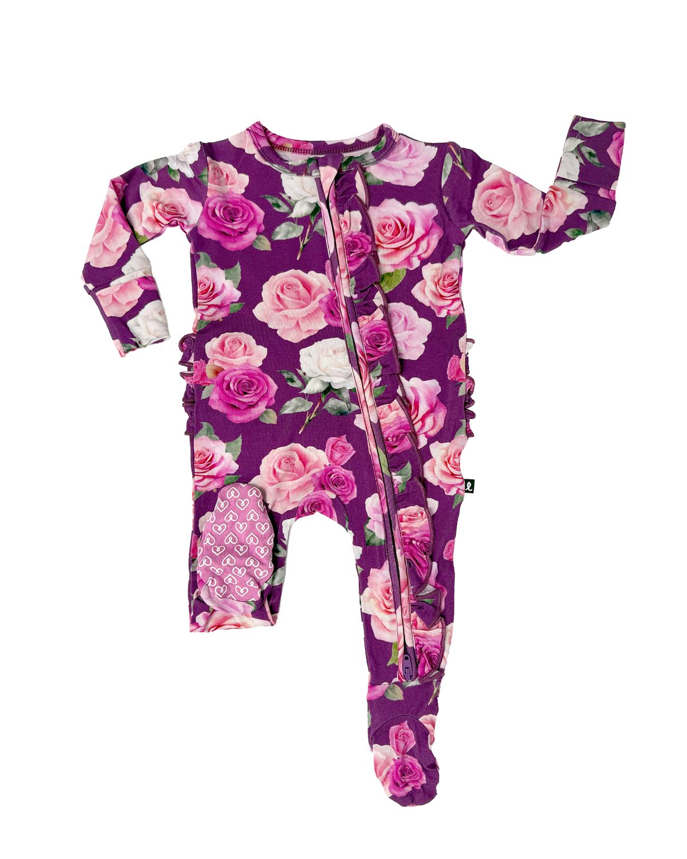 Amara Ruffled Zippered Footie
