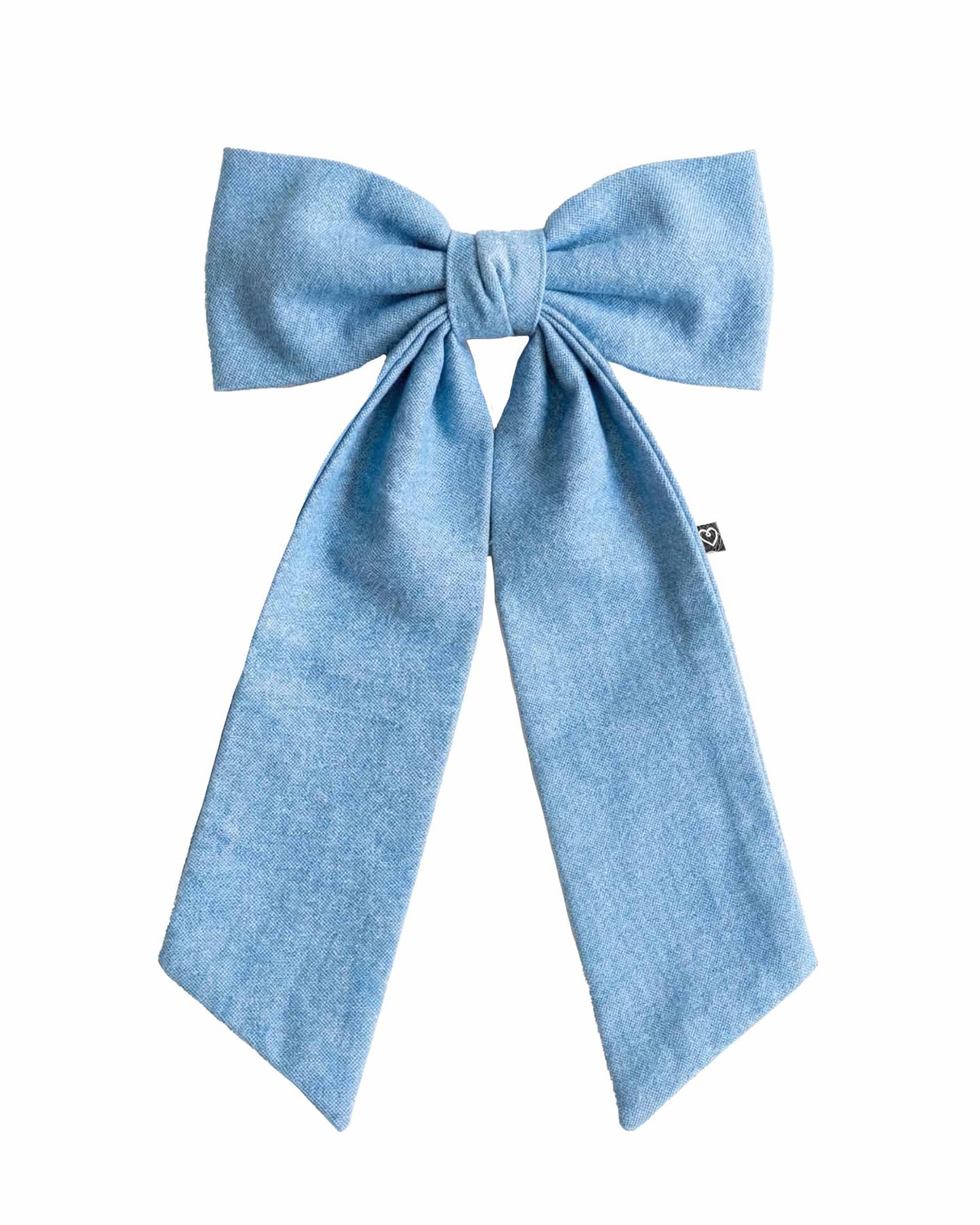 Denim Clip Bow
