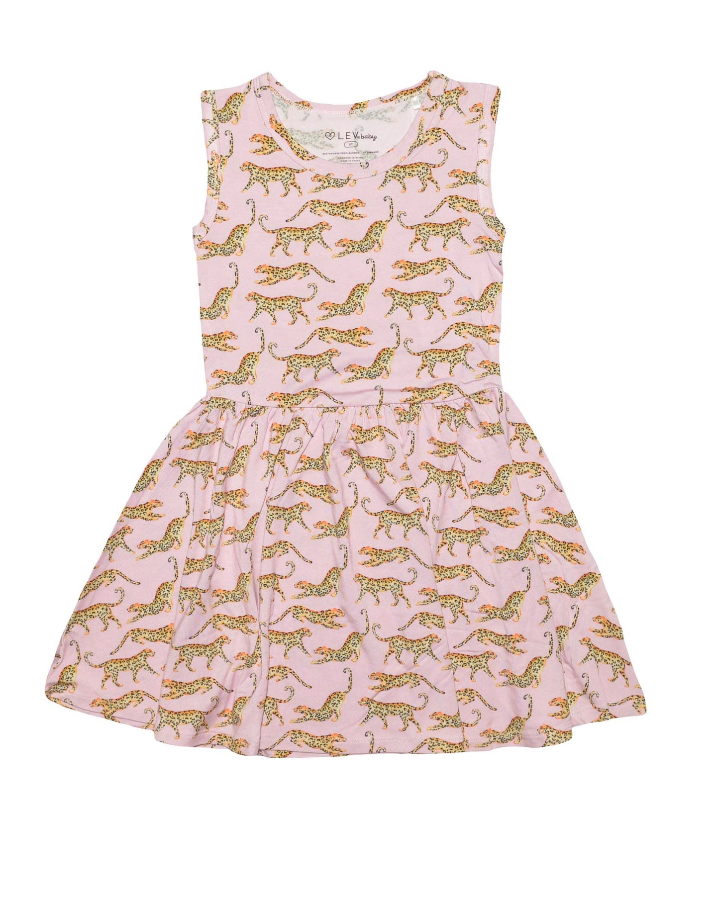 Sustainable Bamboo Cheetah Twirl Dress
