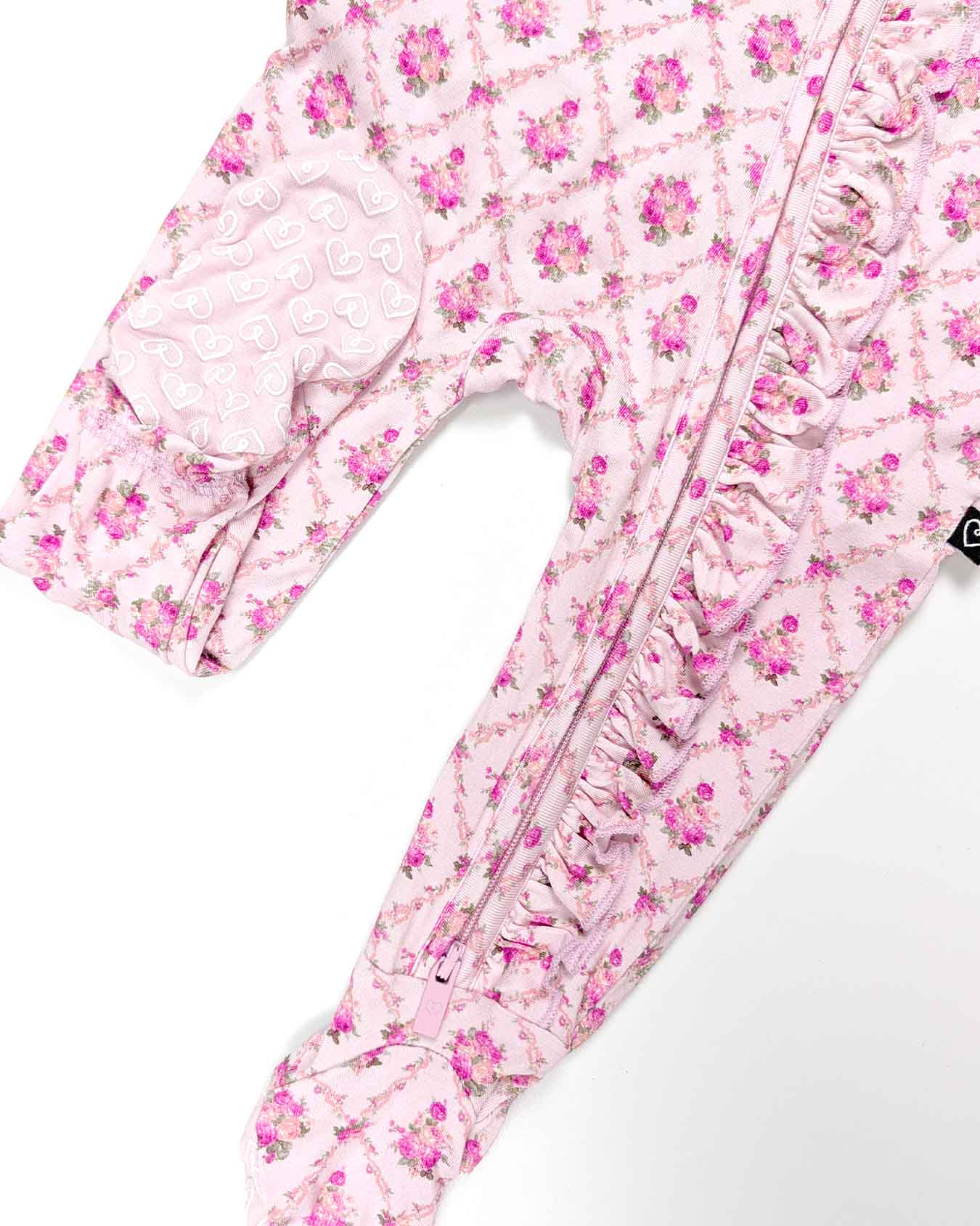 Caroline Ruffled Zippered Footie