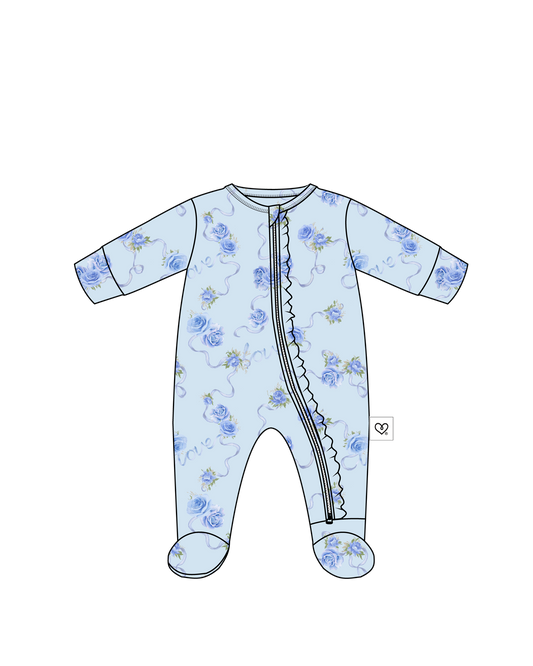 Mae Ruffled Zippered Footie