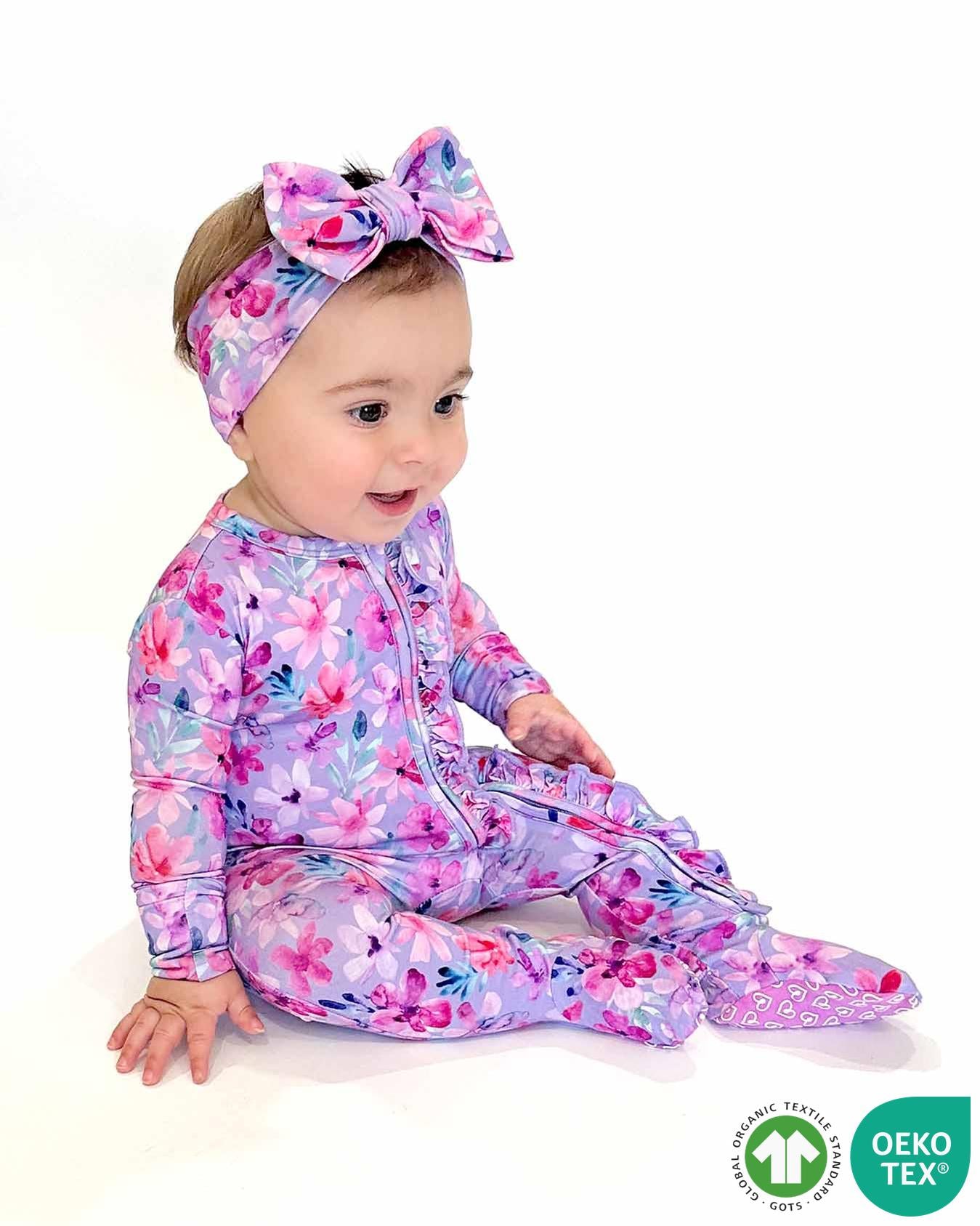 Daphne Ruffled Zippered Footie