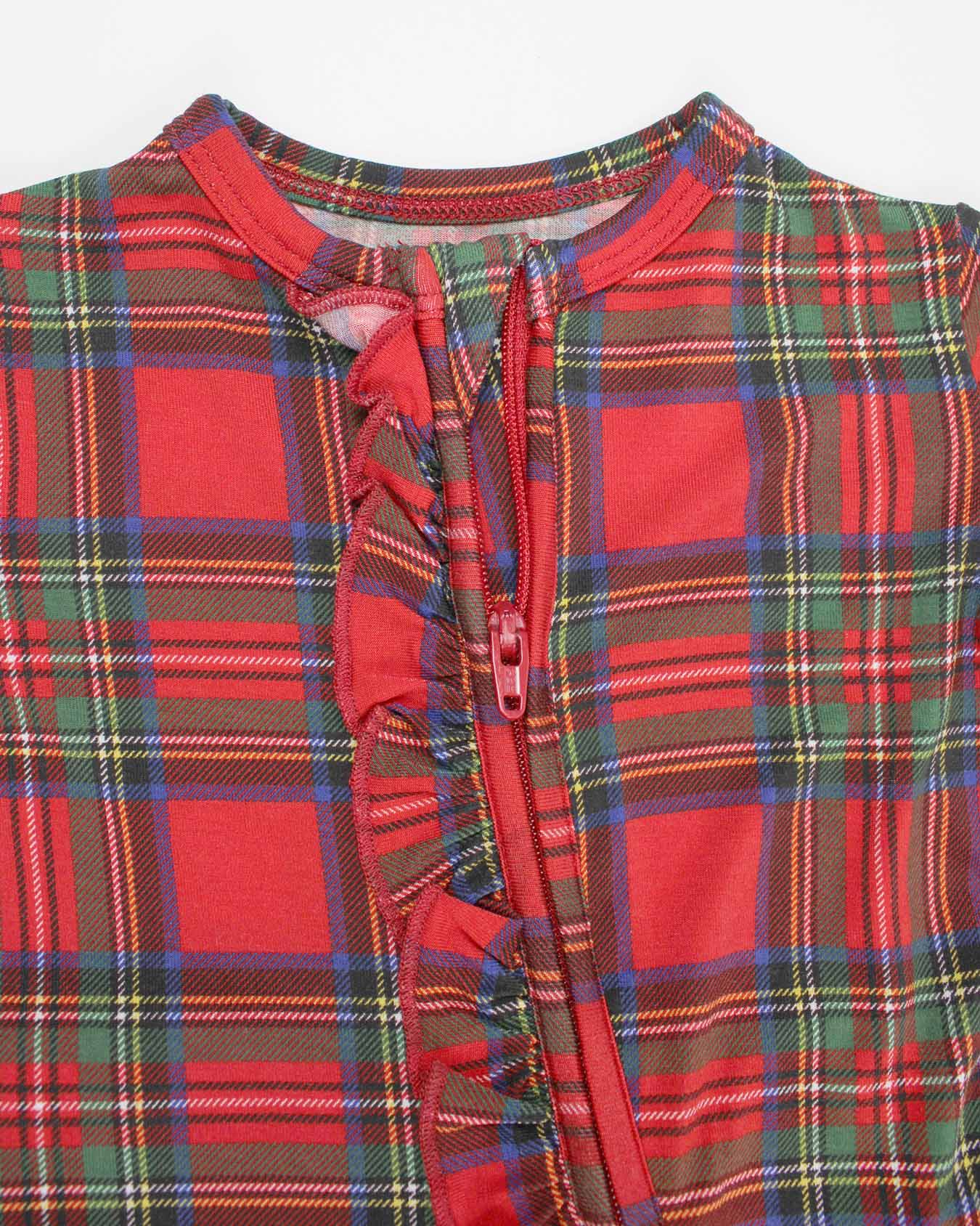 December Ruffled Zippered Footie