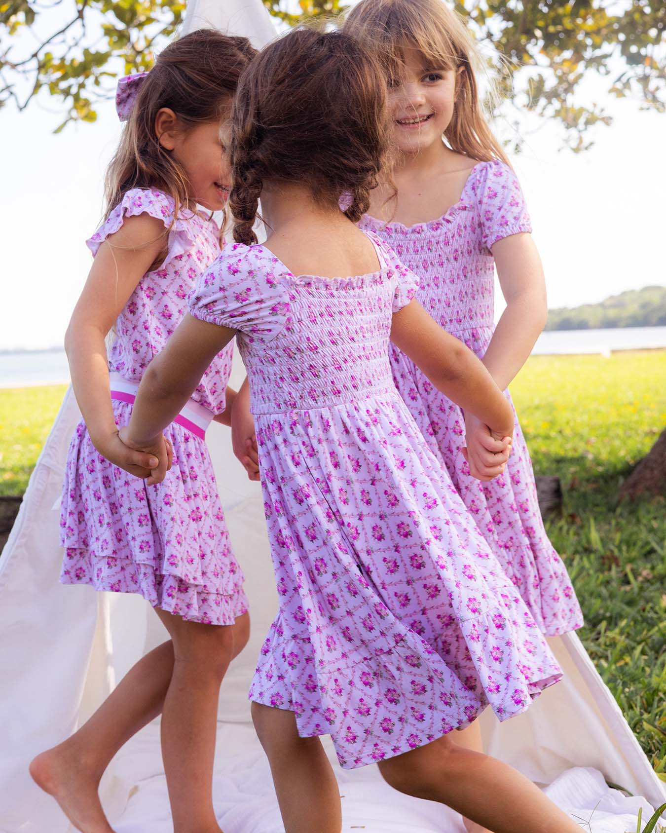 Caroline Smocked Bubble Twirl Dress