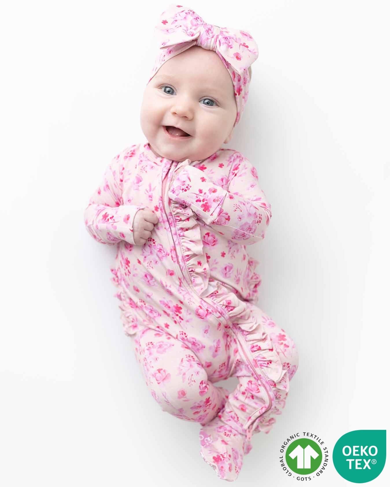Eliana Ruffled Zippered Footie