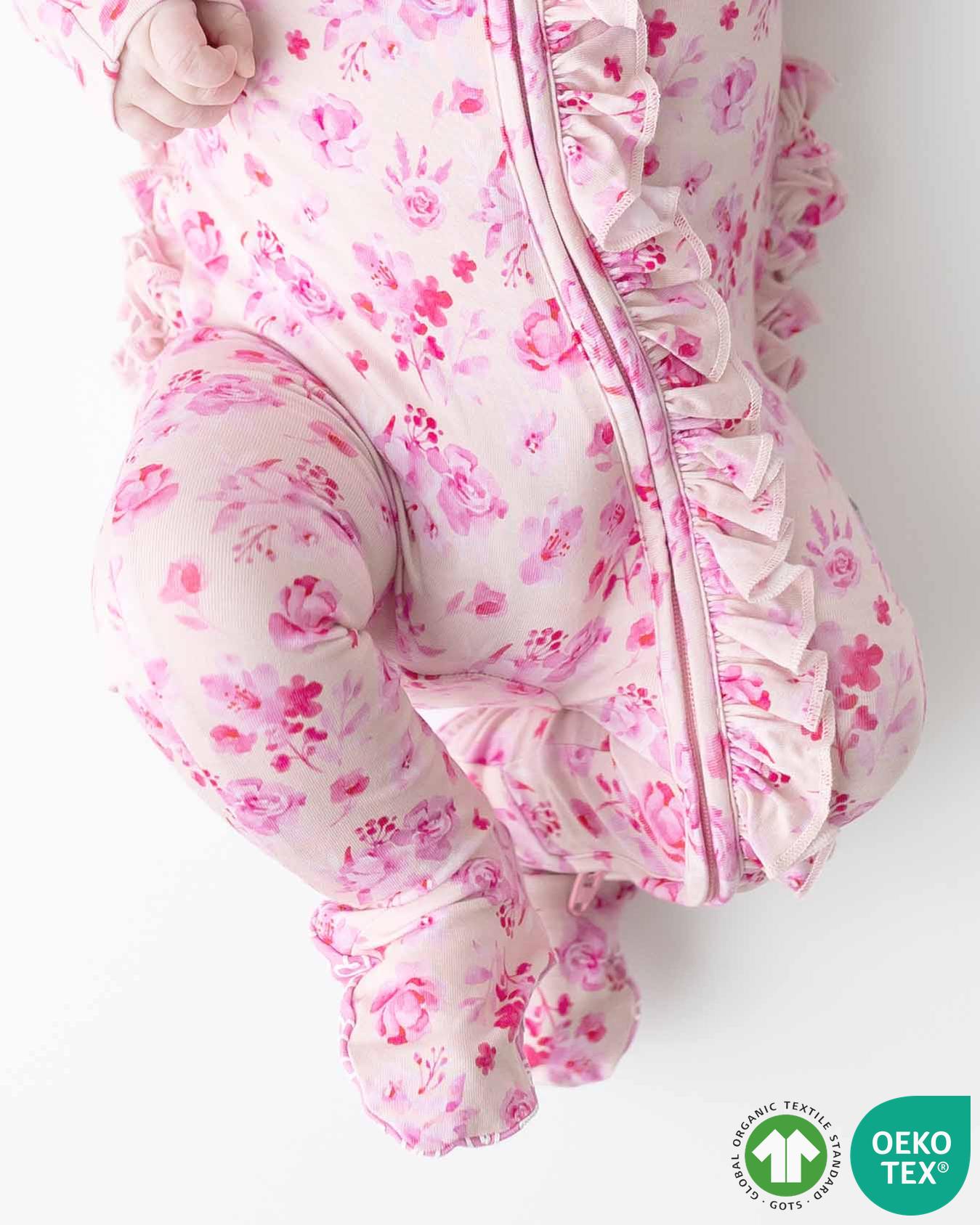 Eliana Ruffled Zippered Footie