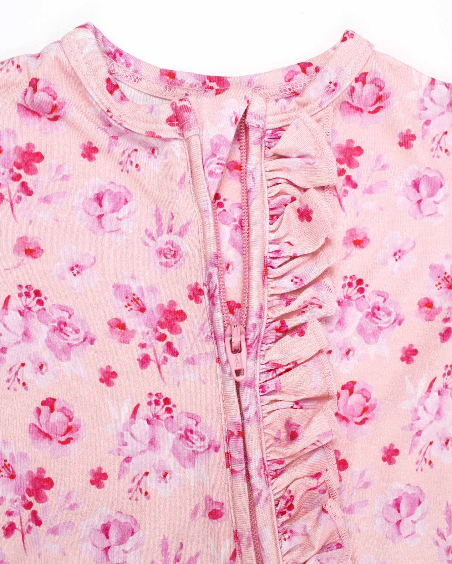 Eliana Ruffled Zippered Footie