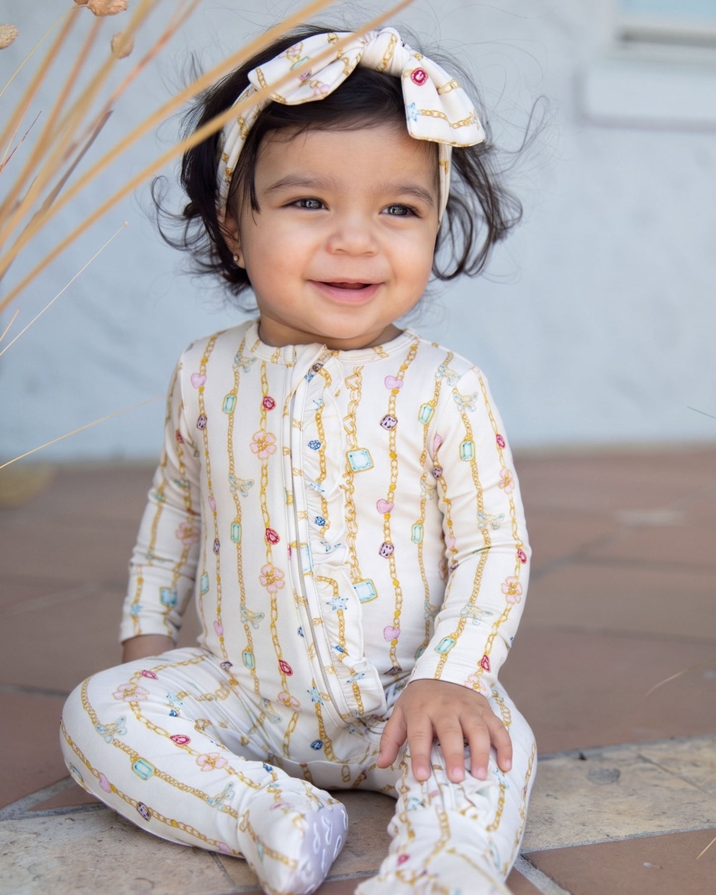 Elizabeth Ruffled Zippered Footie