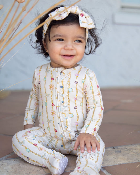 Elizabeth Ruffled Zippered Footie