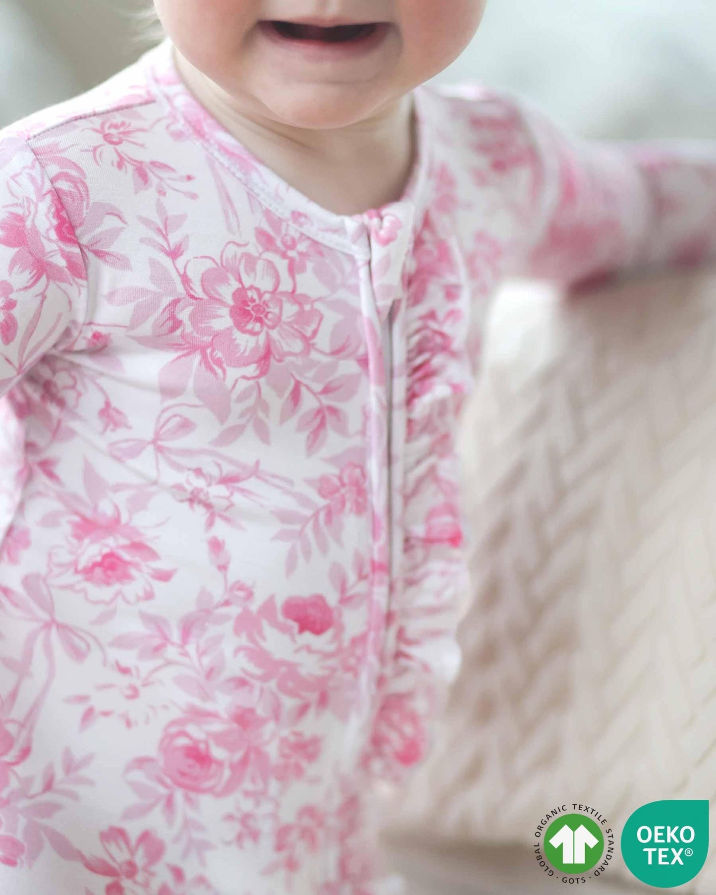 Evelyn Ruffled Zippered Footie