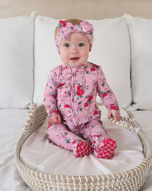 Rosalind Ruffled Zippered Footie