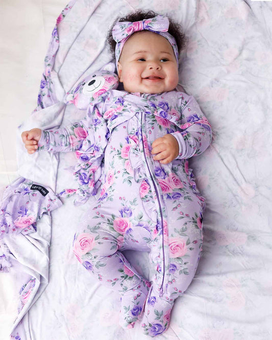 Eliza Ruffled Zippered Footie
