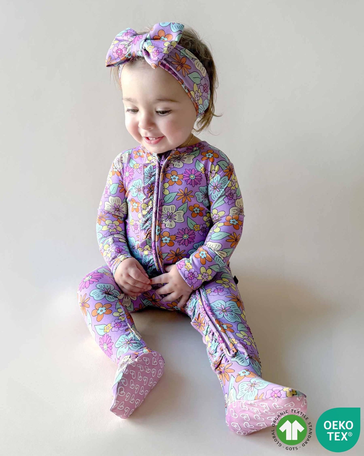 Lucy Ruffled Zippered Footie