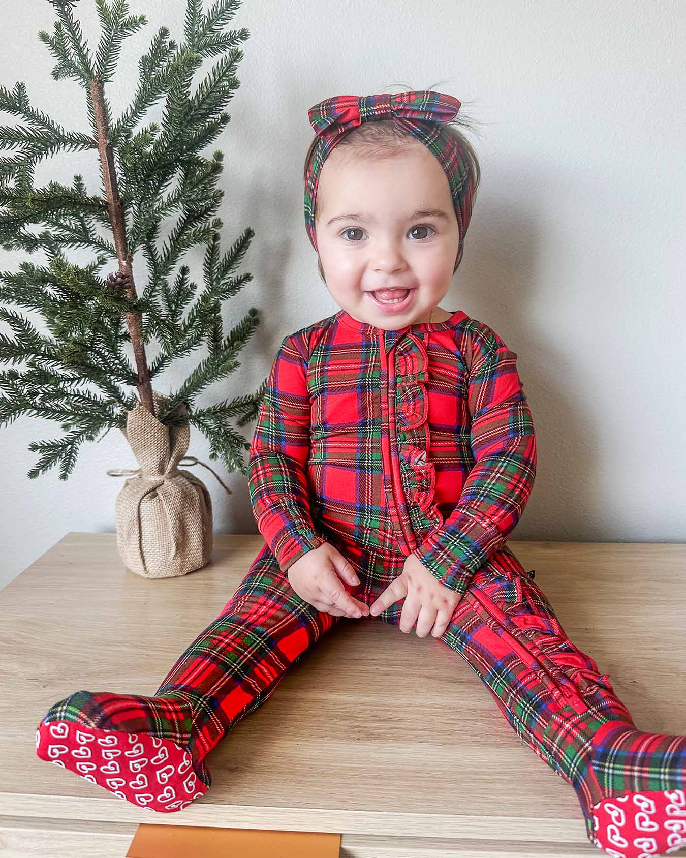 December Ruffled Zippered Footie