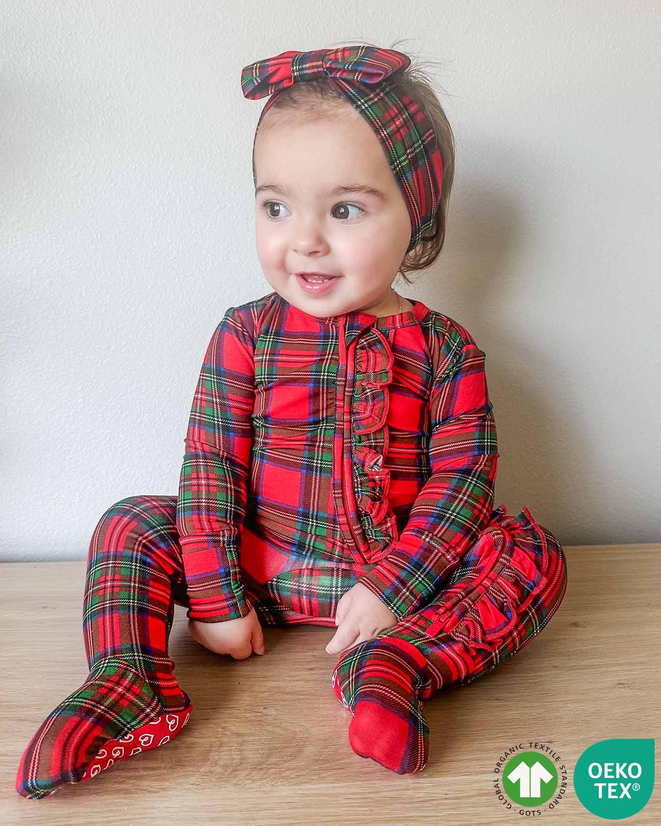 December Ruffled Zippered Footie