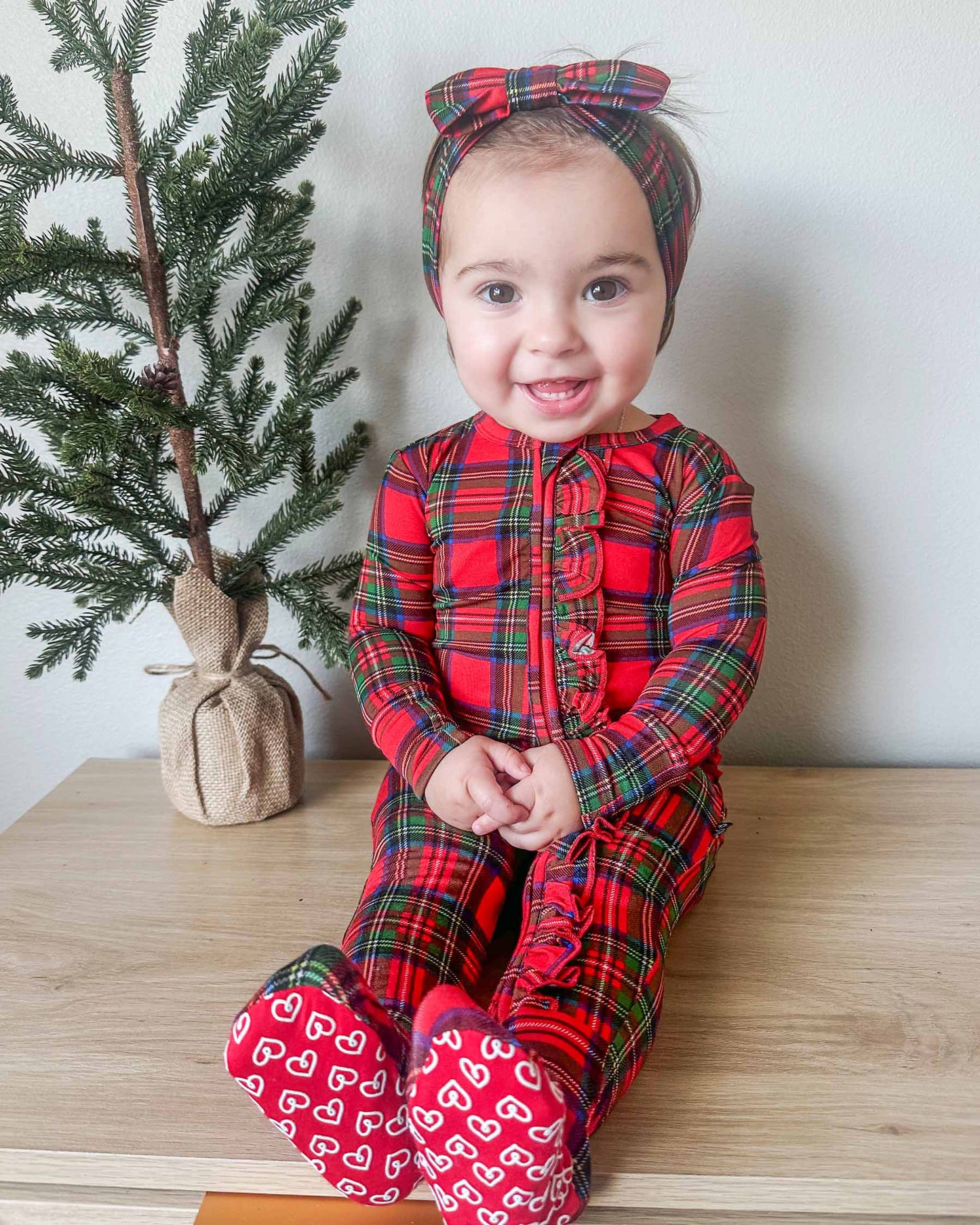 December Ruffled Zippered Footie