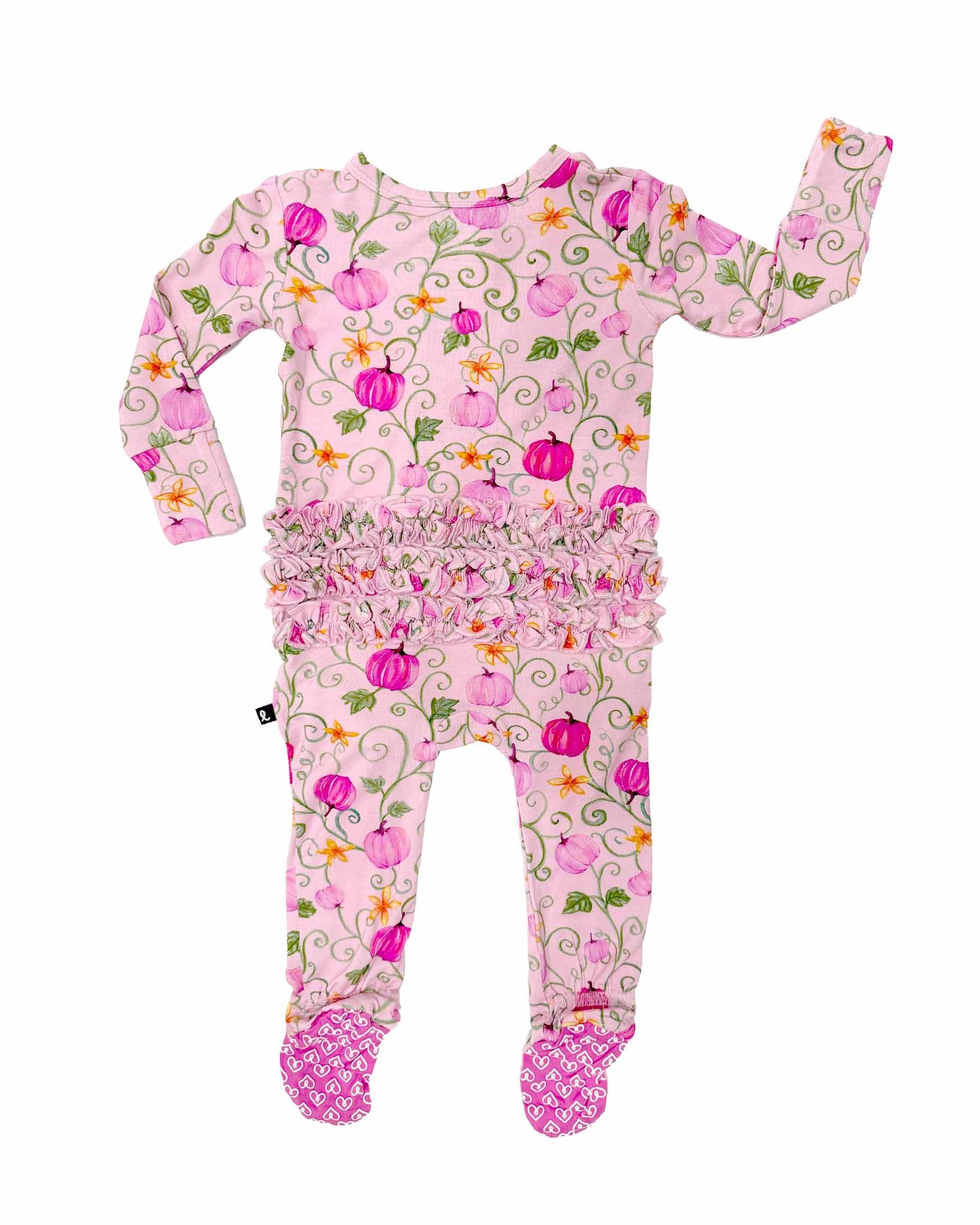 Sloane Ruffled Zippered Footie