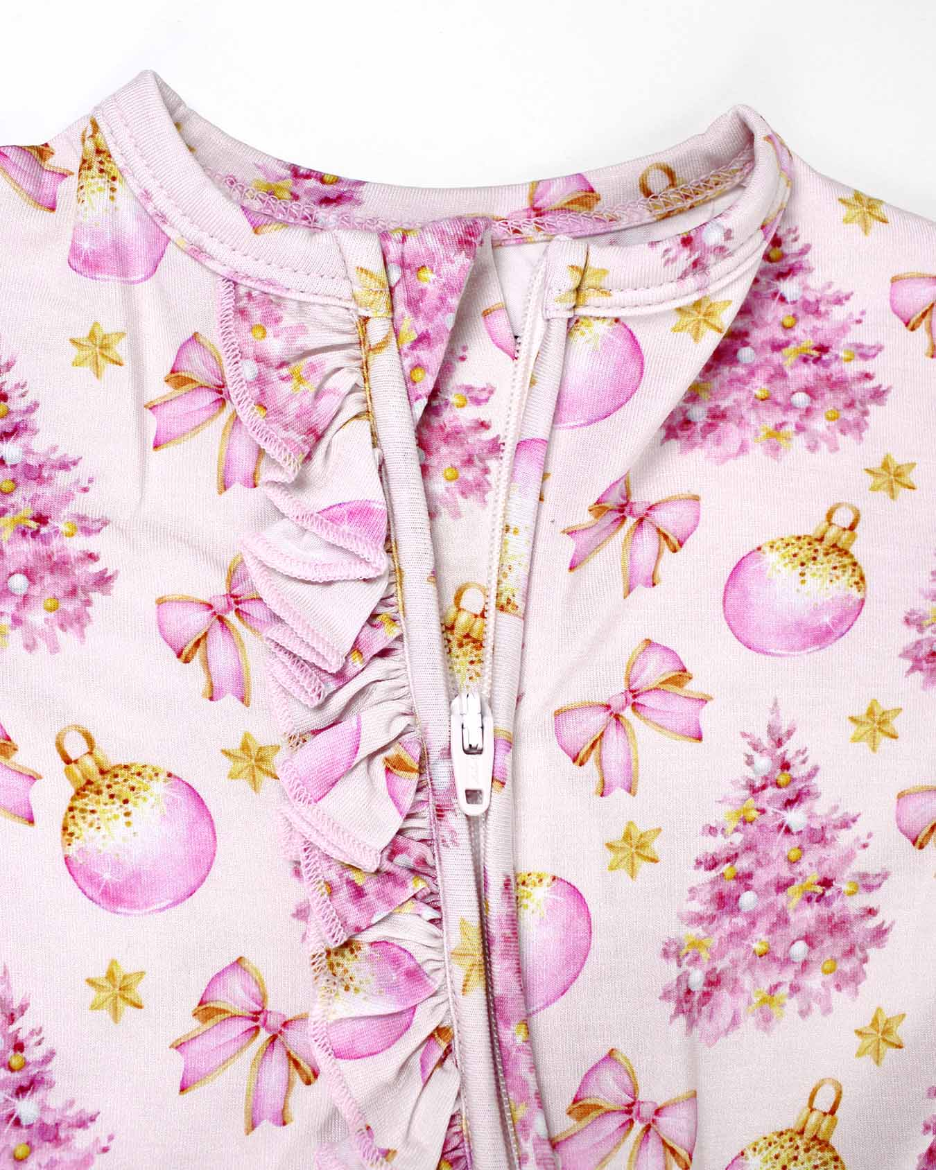 Kristina Ruffled Zippered Footie