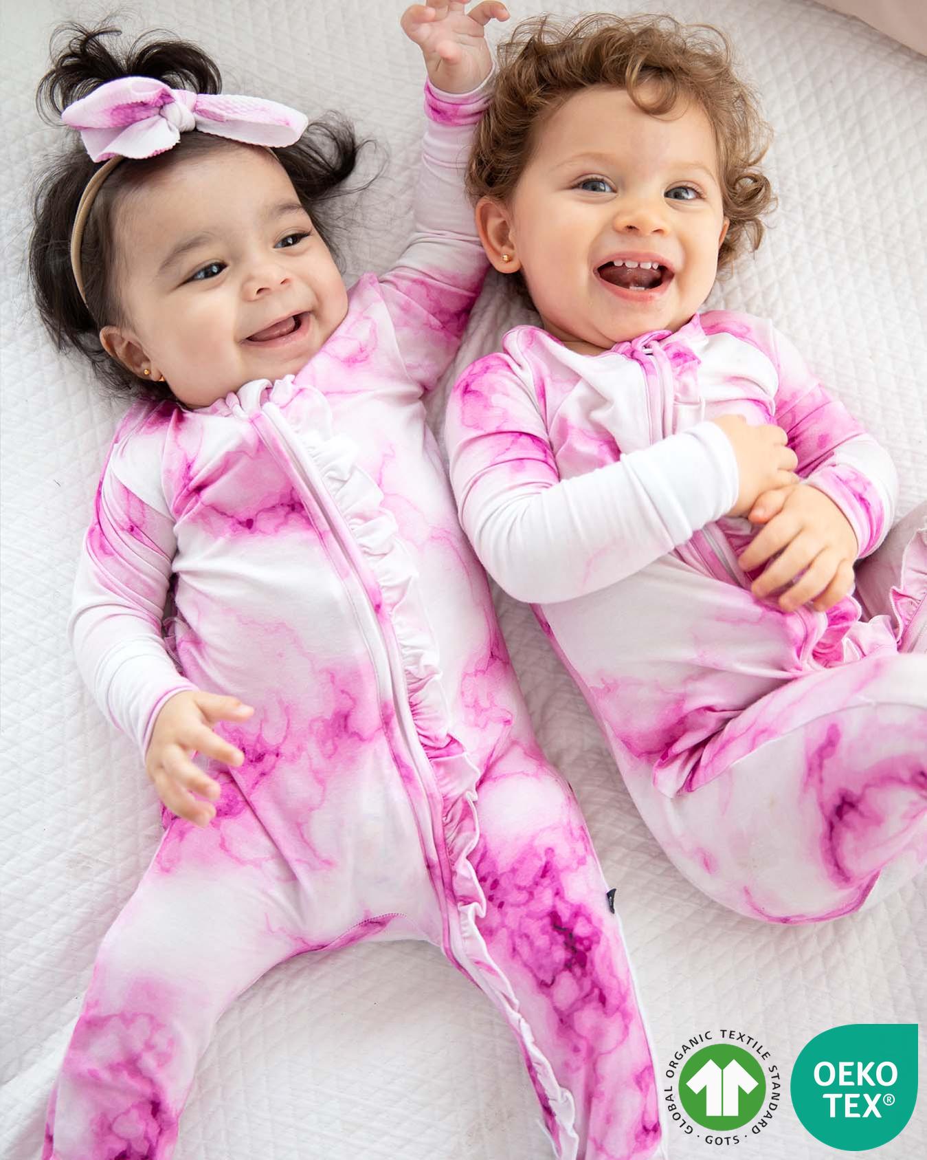 Sustainable Bamboo Ruffled Zippered Footie from Madi Collection