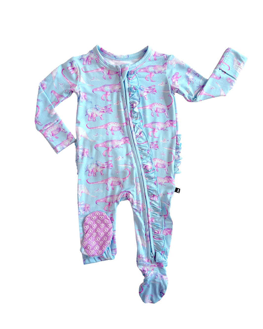 Jessica Ruffled Zippered Footie
