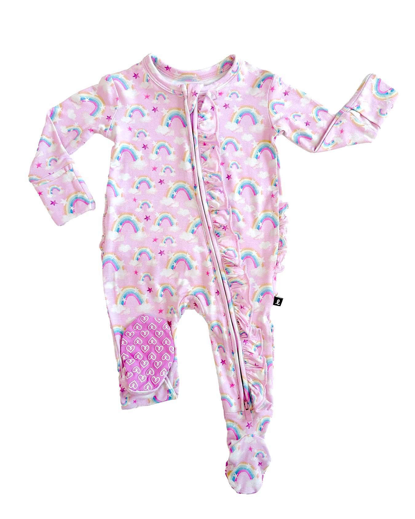 Addison Ruffled Zippered Footie