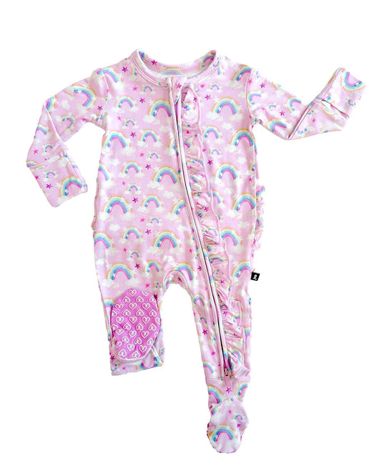 Addison Ruffled Zippered Footie