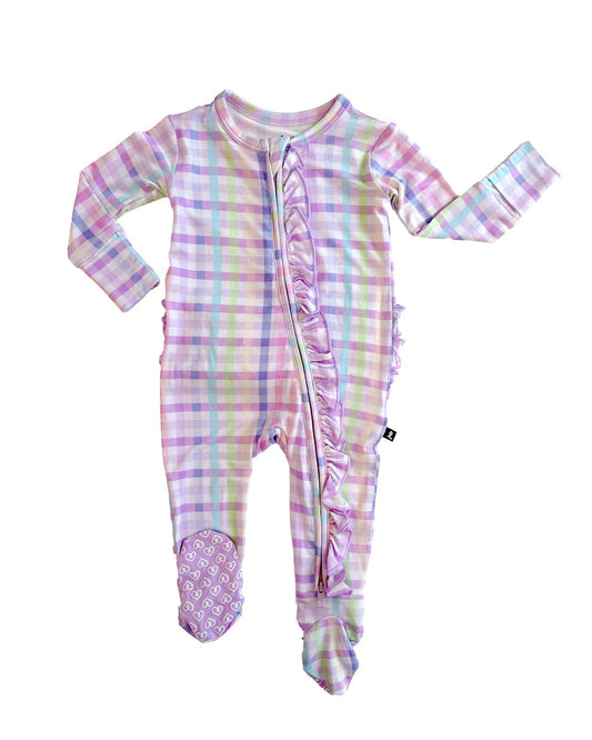 Emery Ruffled Zippered Footie