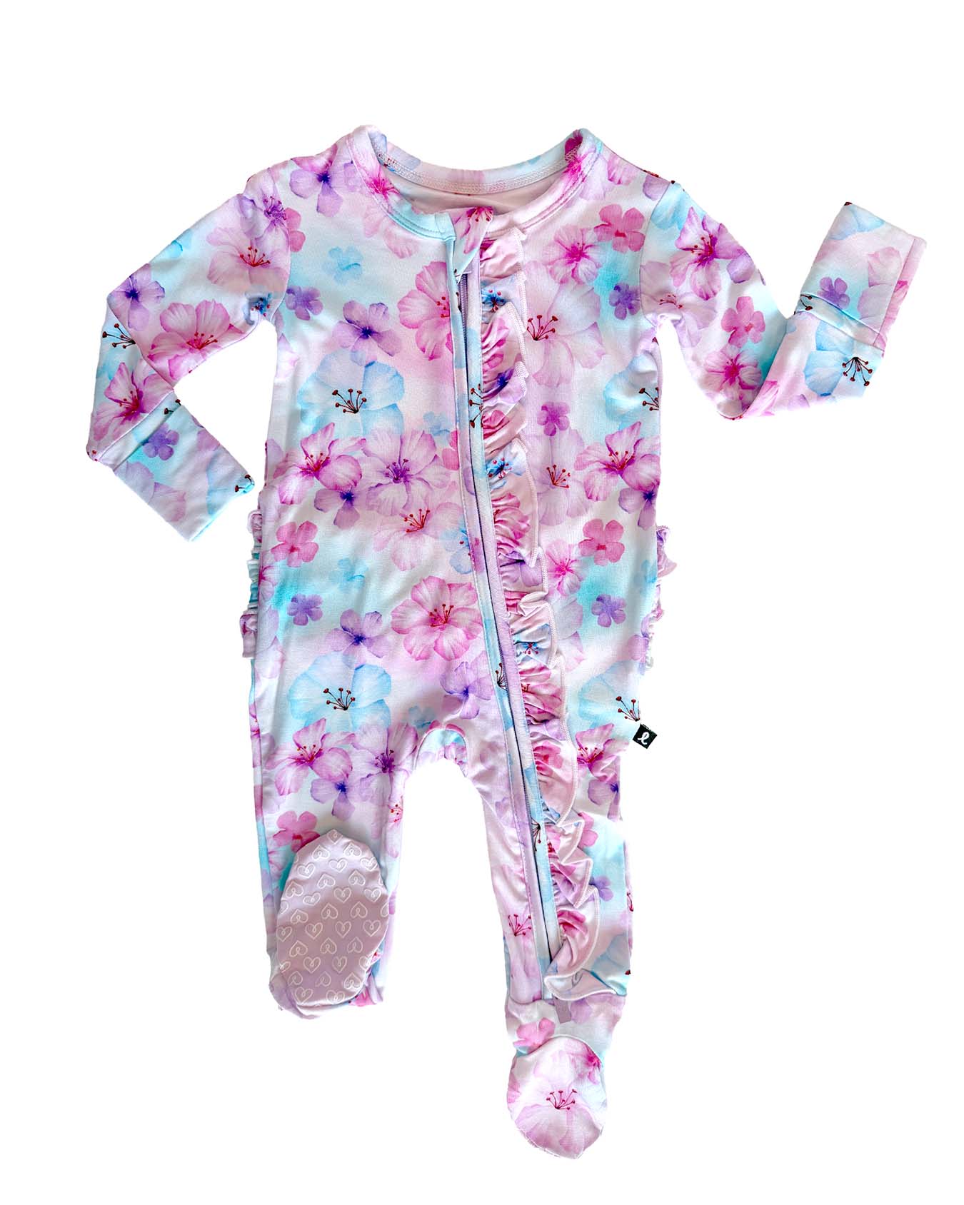 Gabriella Ruffled Zippered Footie
