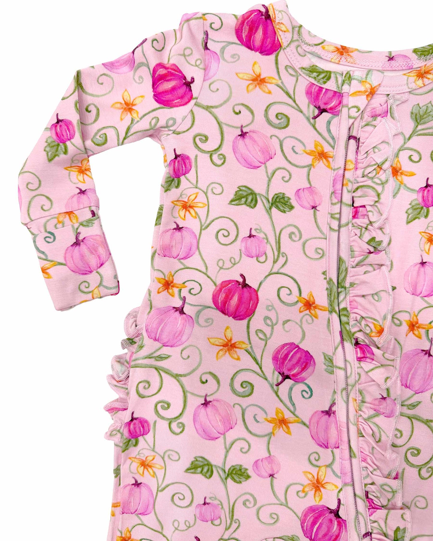 Sloane Ruffled Zippered Footie