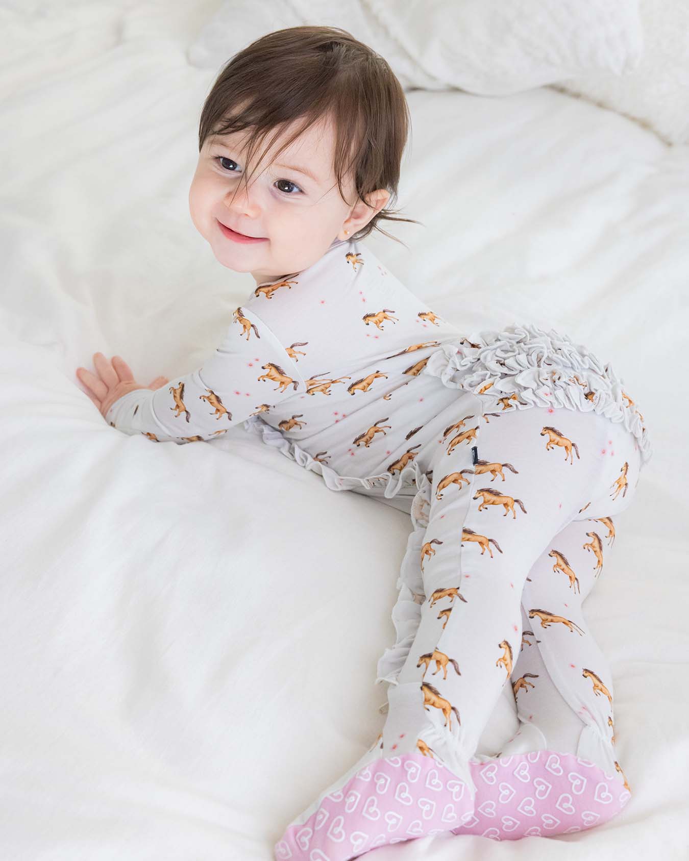 Juniper  Ruffled Zippered Footie