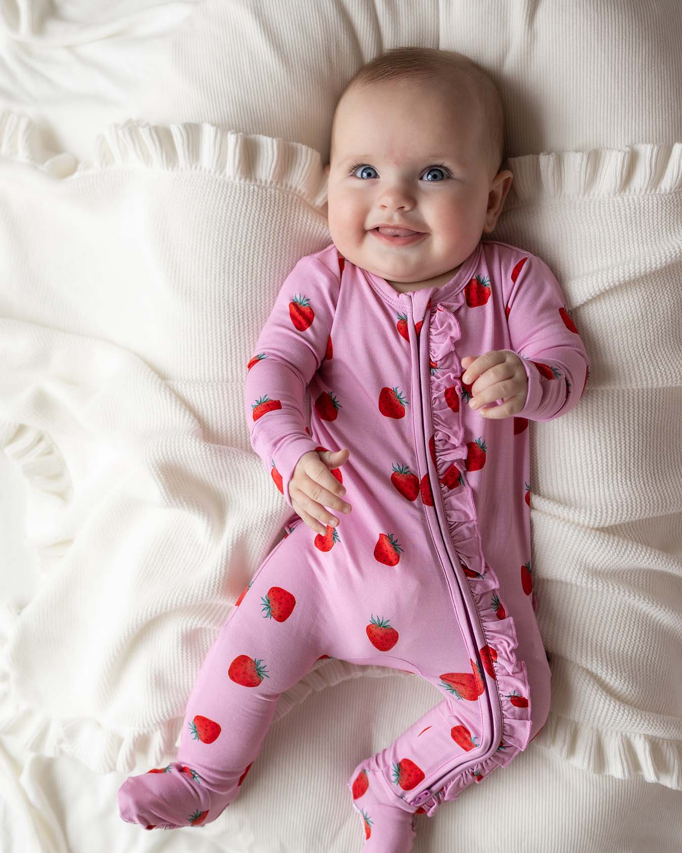 Hadley Ruffled Zippered Footie