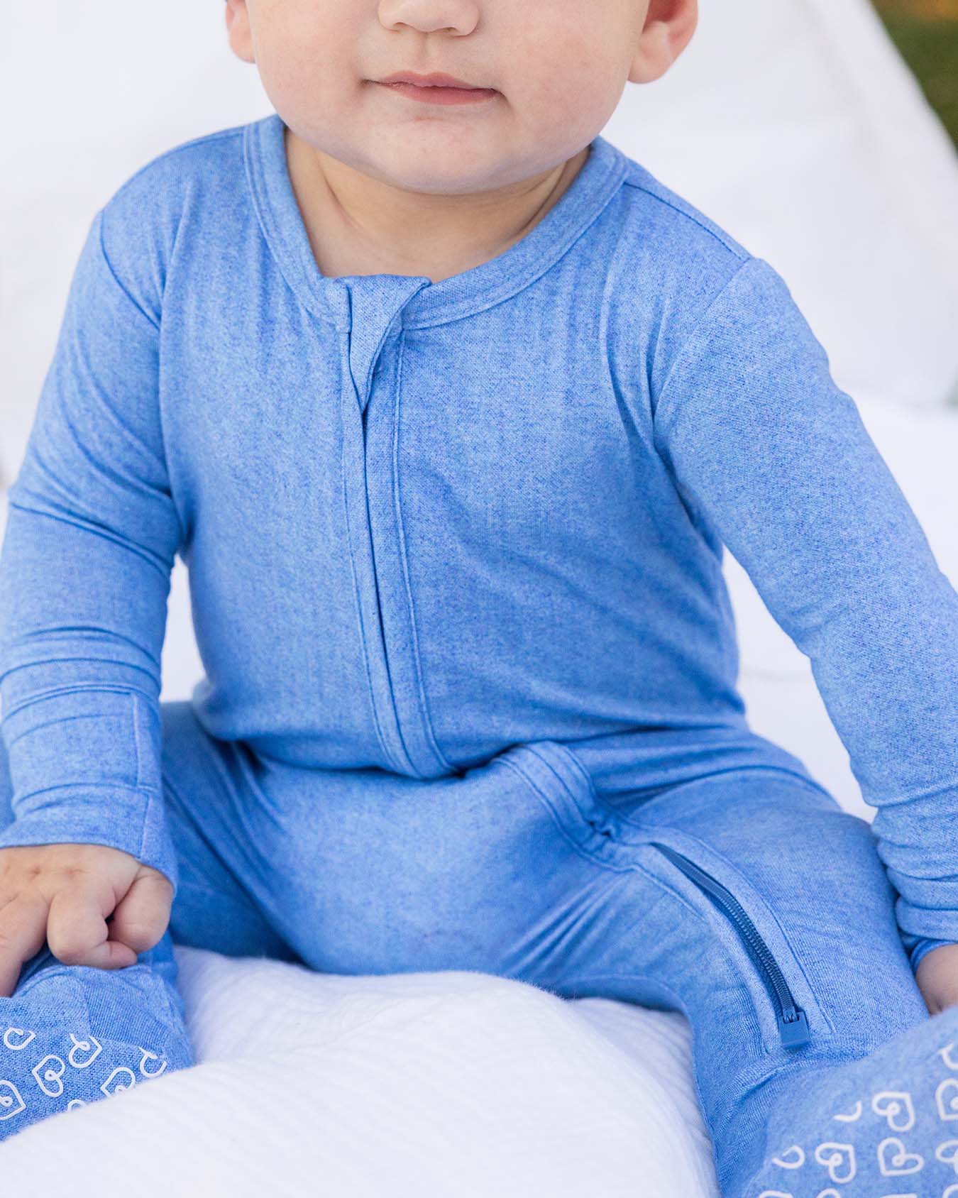 Denim Zippered Footie