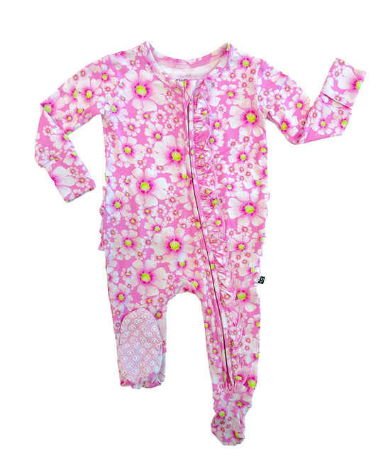 Jane Ruffled Zippered Footie