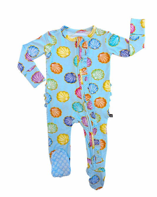Jenna Ruffled Zippered Footie
