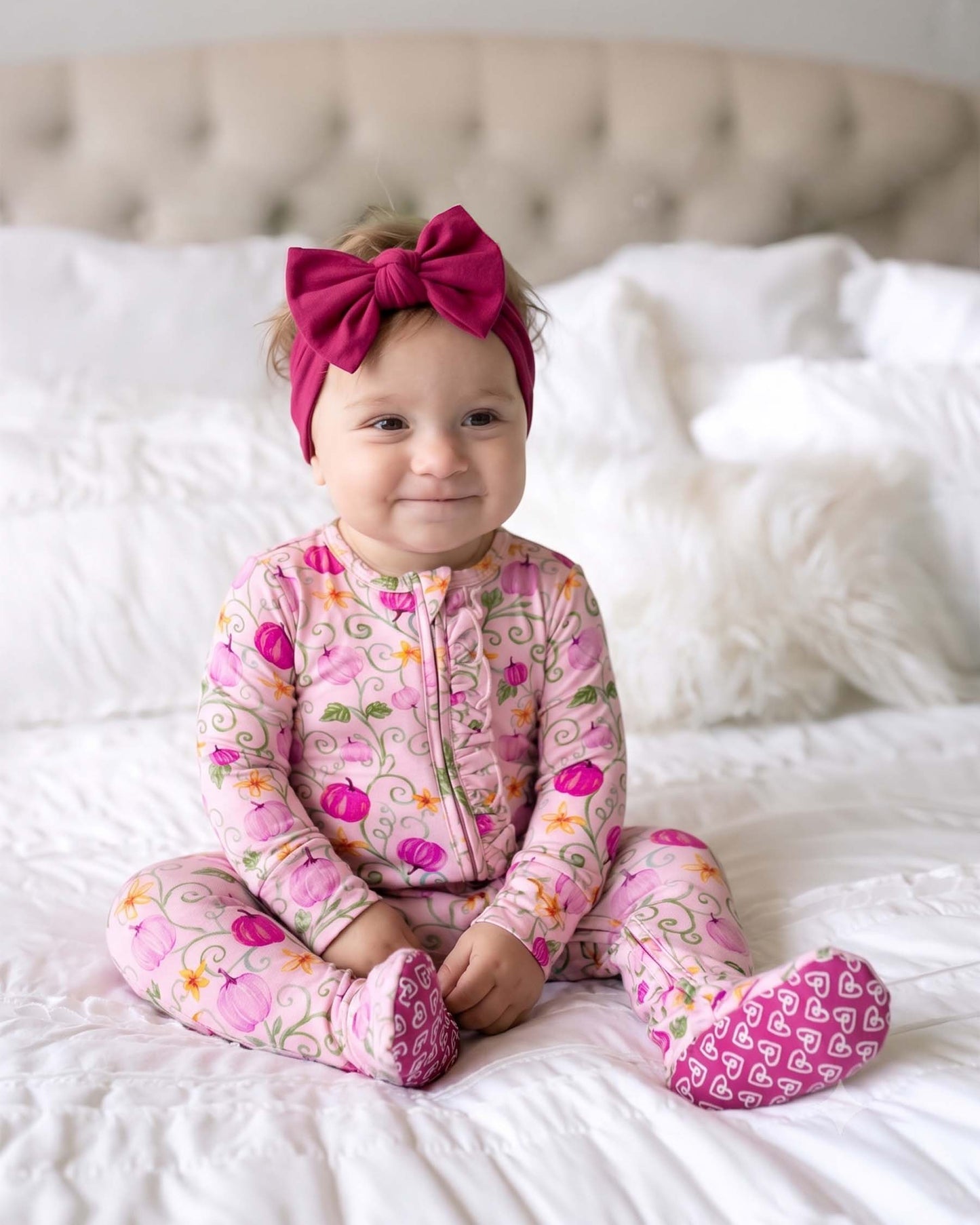 Sloane Ruffled Zippered Footie