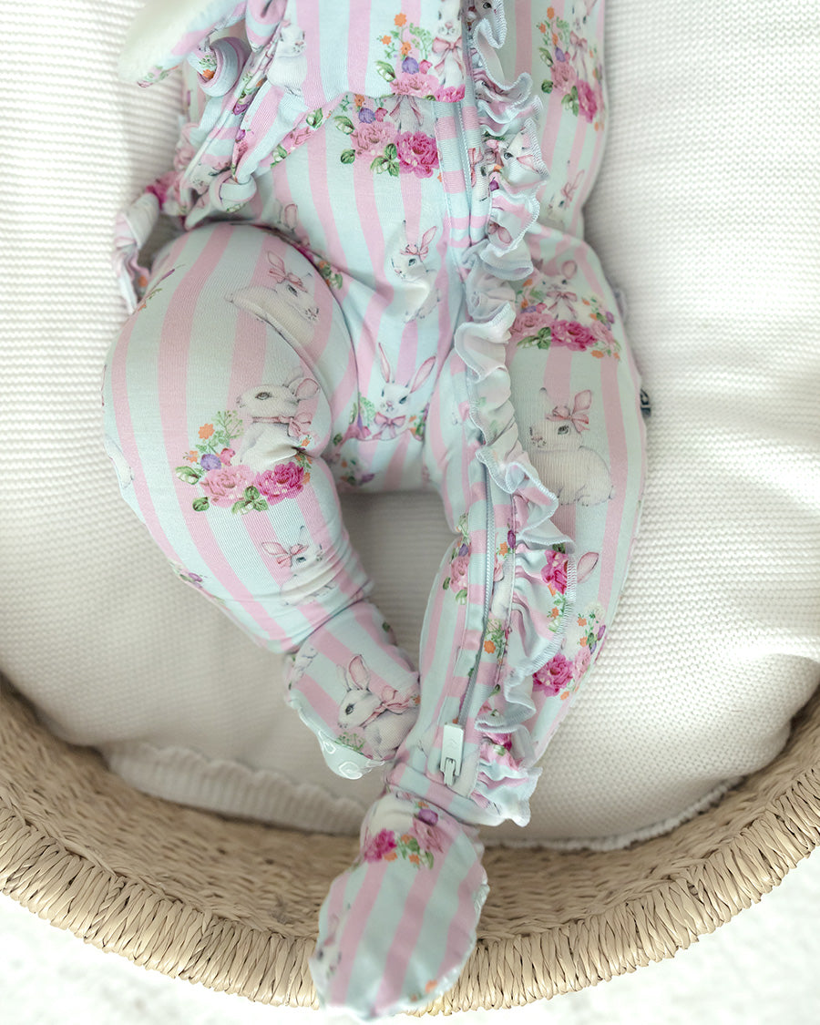 Palmer Ruffled Zippered Footie