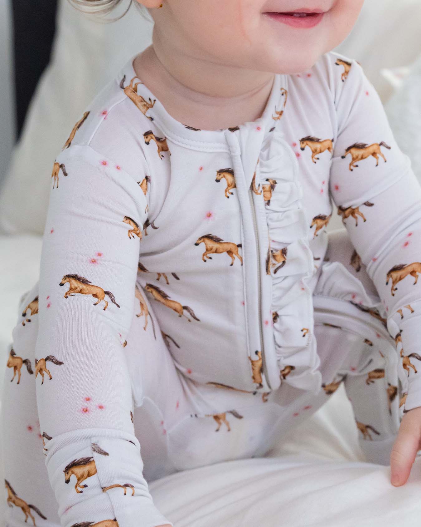 Juniper  Ruffled Zippered Footie