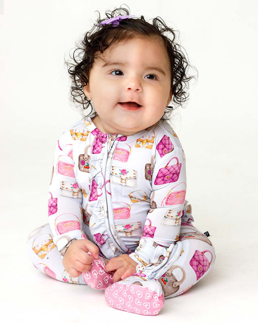Jules Ruffled Zippered Footie