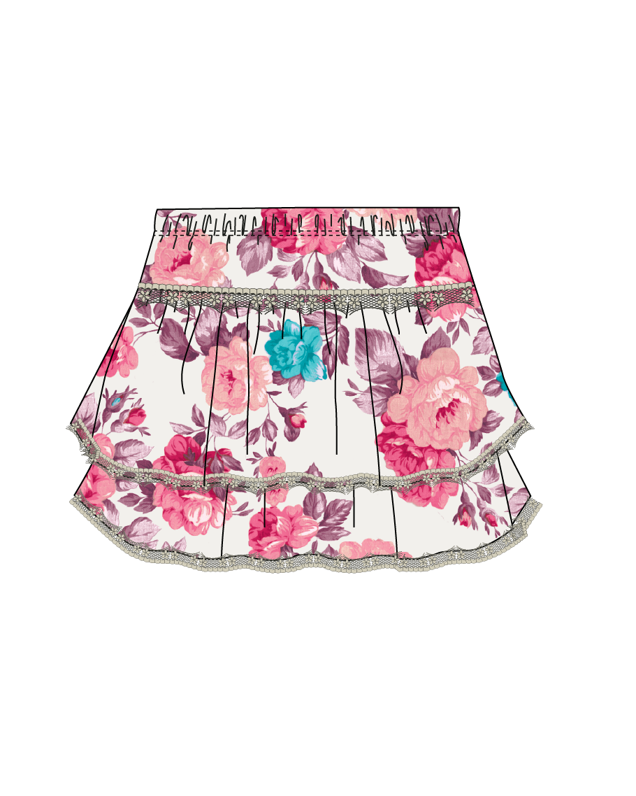 Naomi Lace Trim Skirt