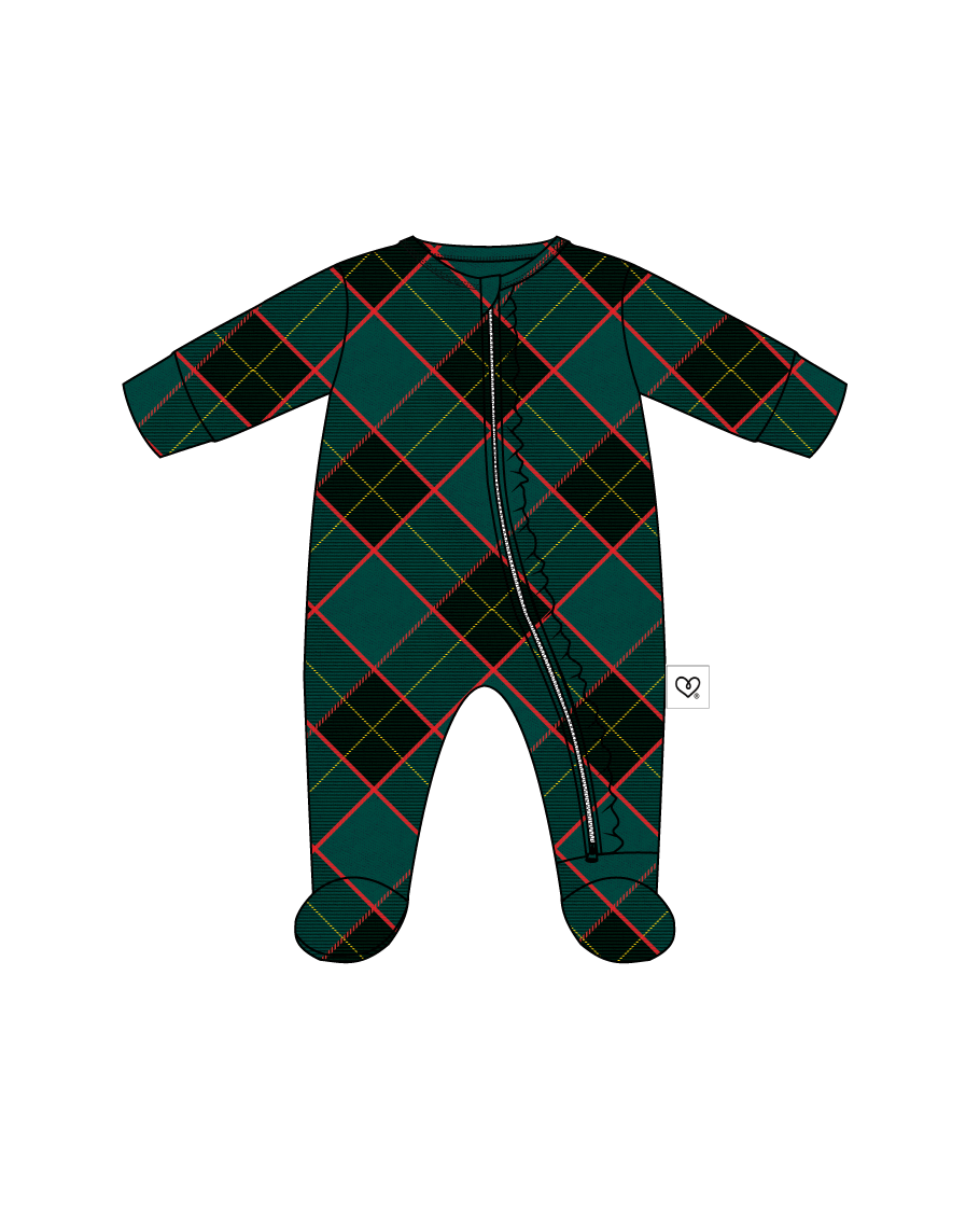 Gabriel Ruffled Zippered Footie