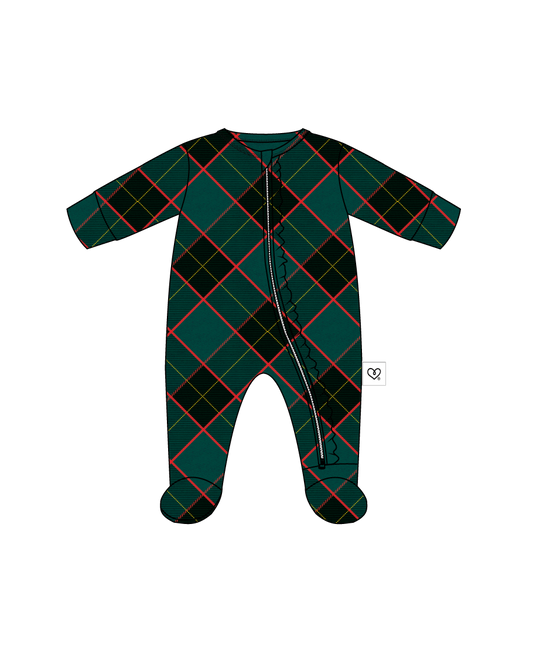 Gabriel Ruffled Zippered Footie