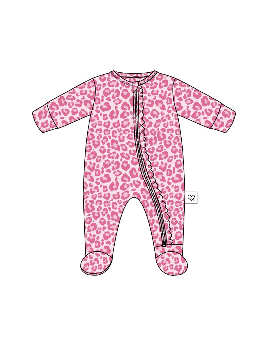 Mia Ruffled Zippered Footie