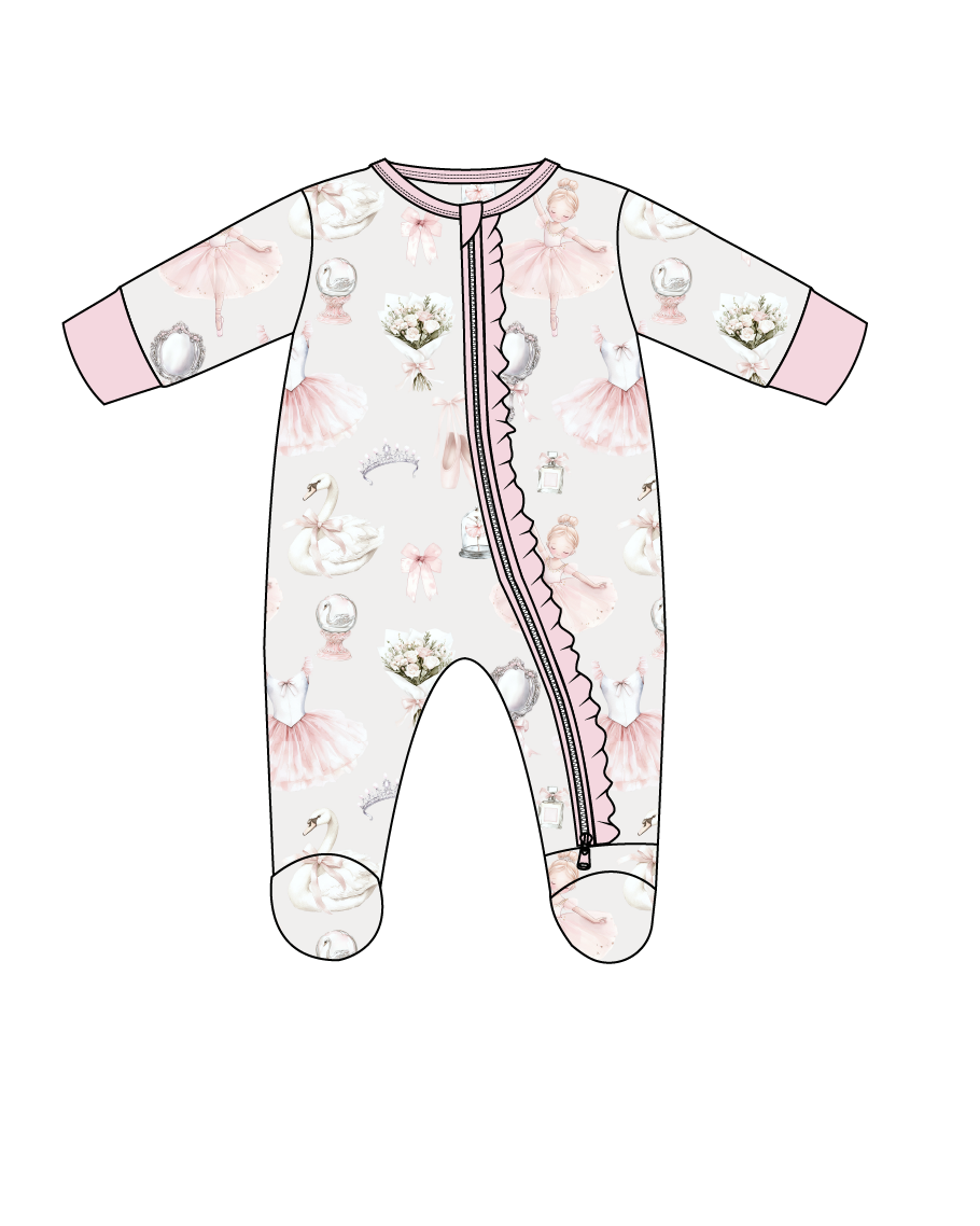 Rae Ruffled Zippered Footie