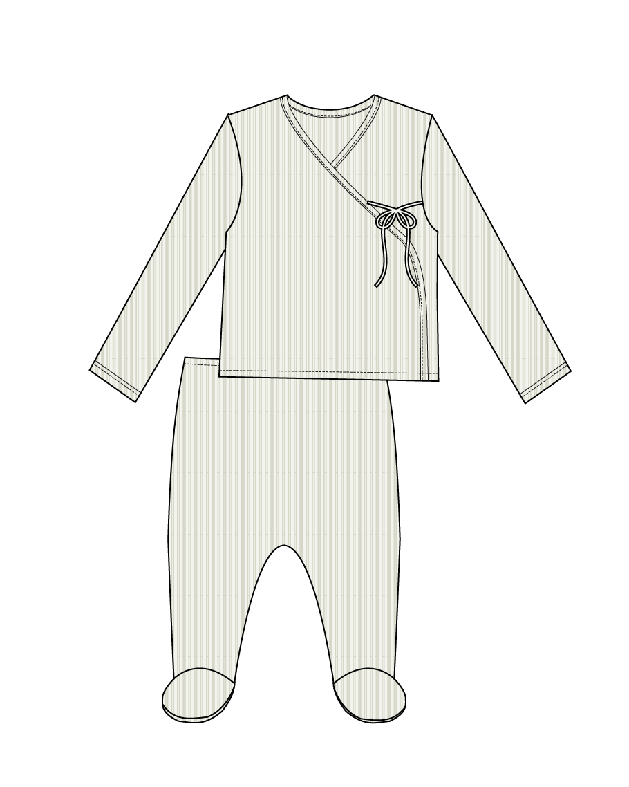 Cloud Ribbed Wrap Top & Footie Set