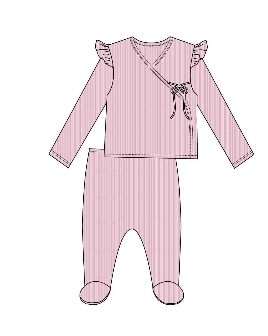 Peony WrapTop & Footie Set