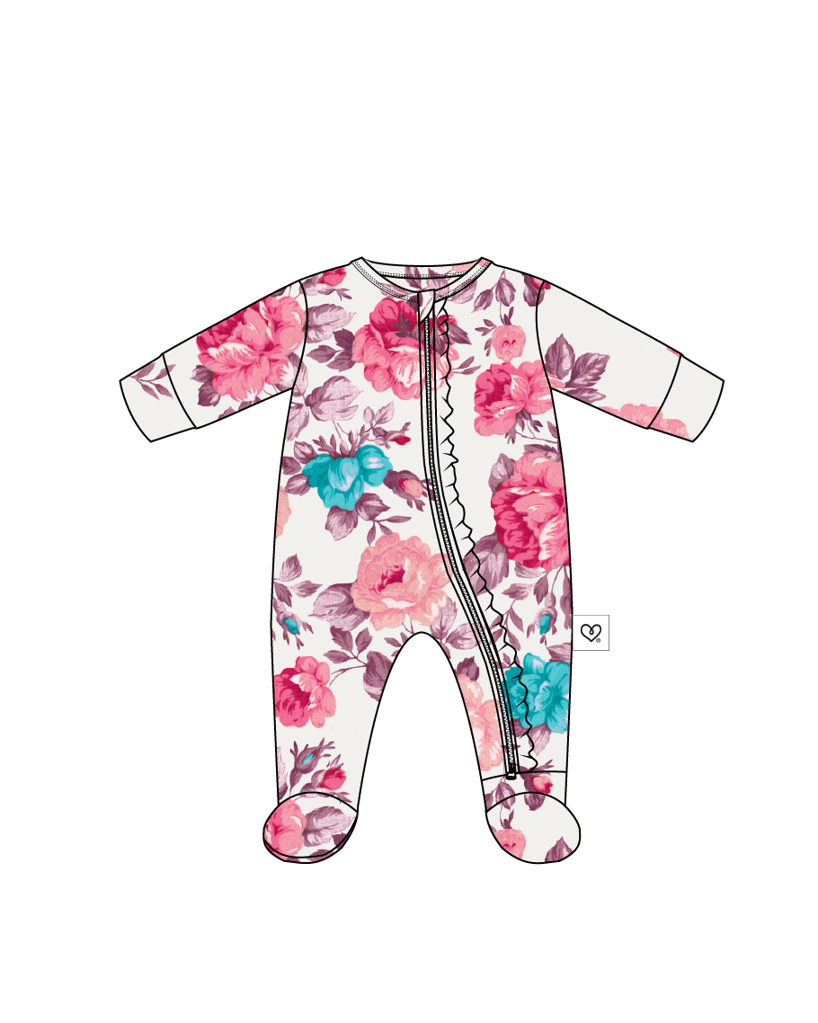 Naomi Ruffled Zippered Footie