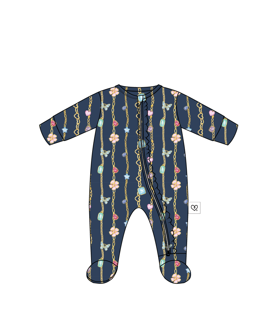 Zara Ruffled Zippered Footie