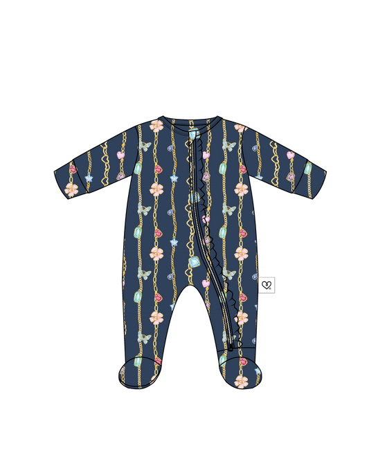 Zara Ruffled Zippered Footie