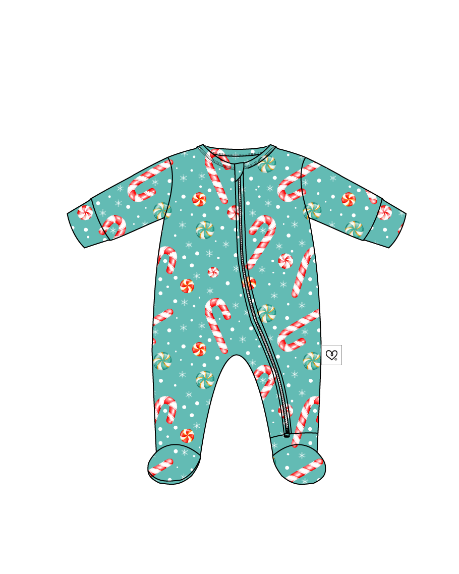 Candy Zippered Footie