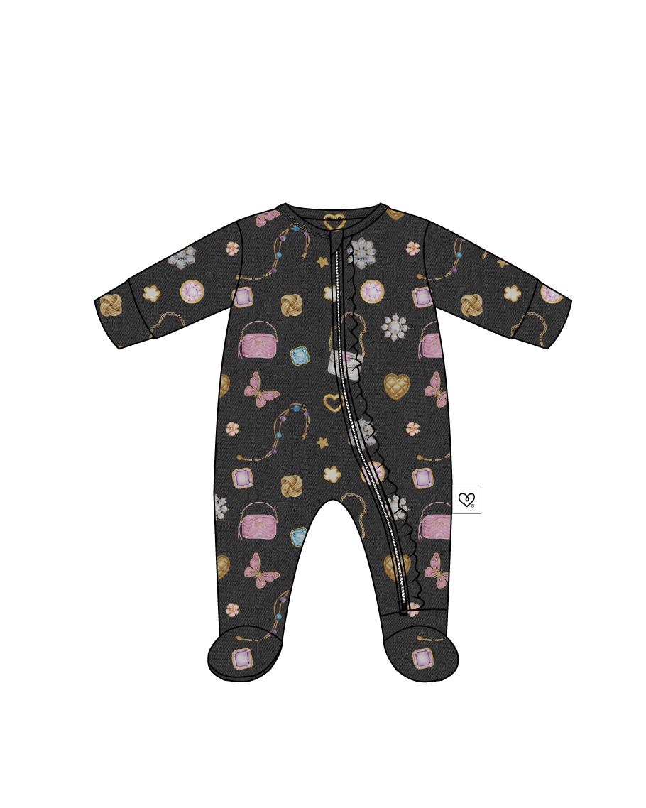 Shiloh Ruffled Zippered Footie